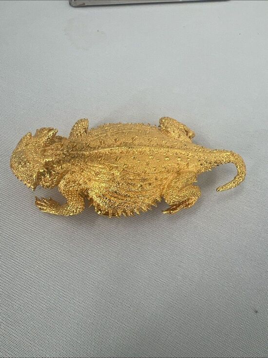 California Coastal Horned Lizard Gold Plated Belt Buckle main image 4